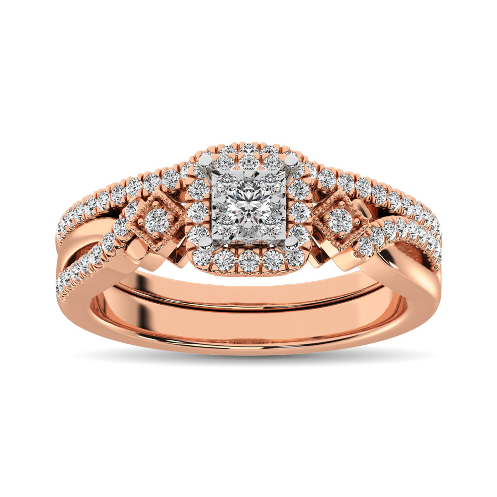 10K Rose Gold 2/5 Ct.Tw. Diamond Bridal Ring