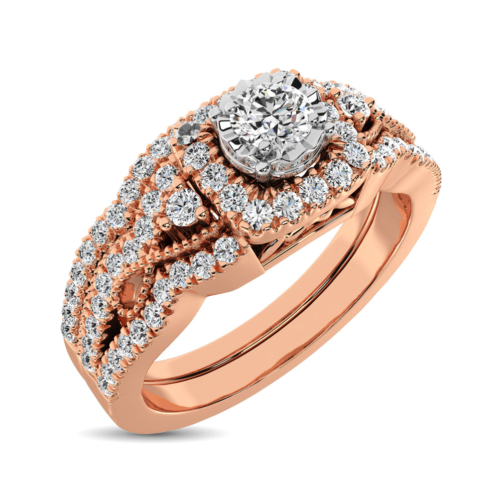 10K Rose Gold 1/2 Ct.Tw. Diamond Bridal Ring