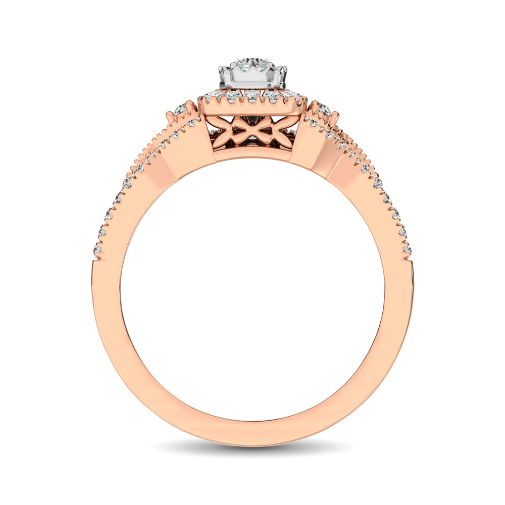 10K Rose Gold 1/2 Ct.Tw. Diamond Bridal Ring