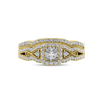 10K Yellow Gold 1/2 Ct.Tw. Diamond Bridal Ring