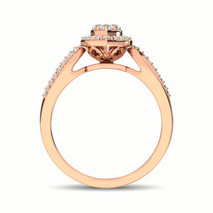 10K Rose Gold 1/4 Ct.Tw. Diamond Heart Engagement Ring