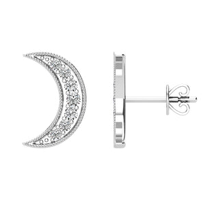 Diamond 1/6 Ct.Tw. Crescent Moon Earrings in 10K White Gold