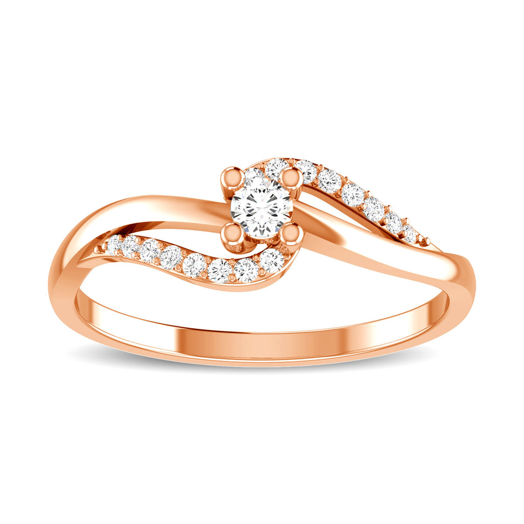 10K Rose Gold 1/6 Ct.Tw. Diamond Fashion Ring