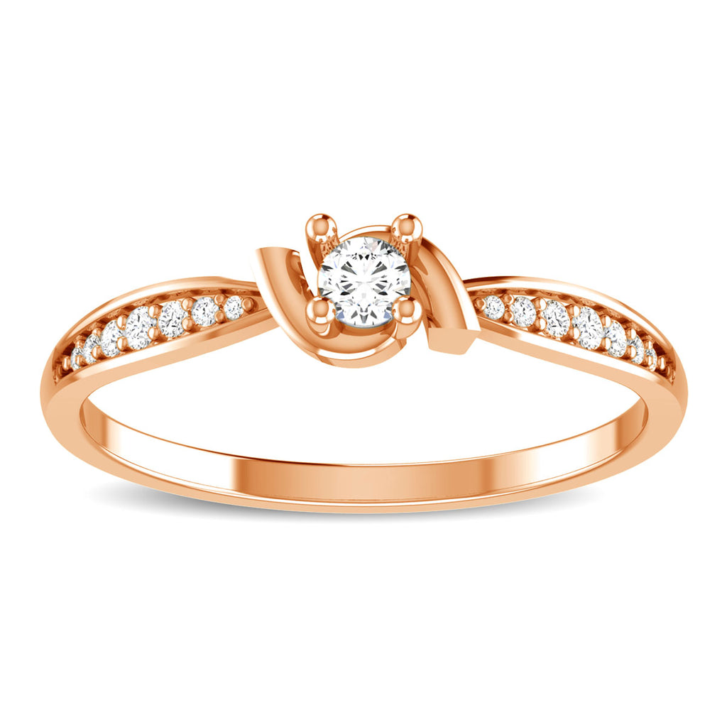 10K Rose Gold 1/6 Ct.Tw. Diamond Fashion Ring