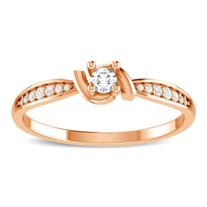 10K Rose Gold 1/6 Ct.Tw. Diamond Fashion Ring