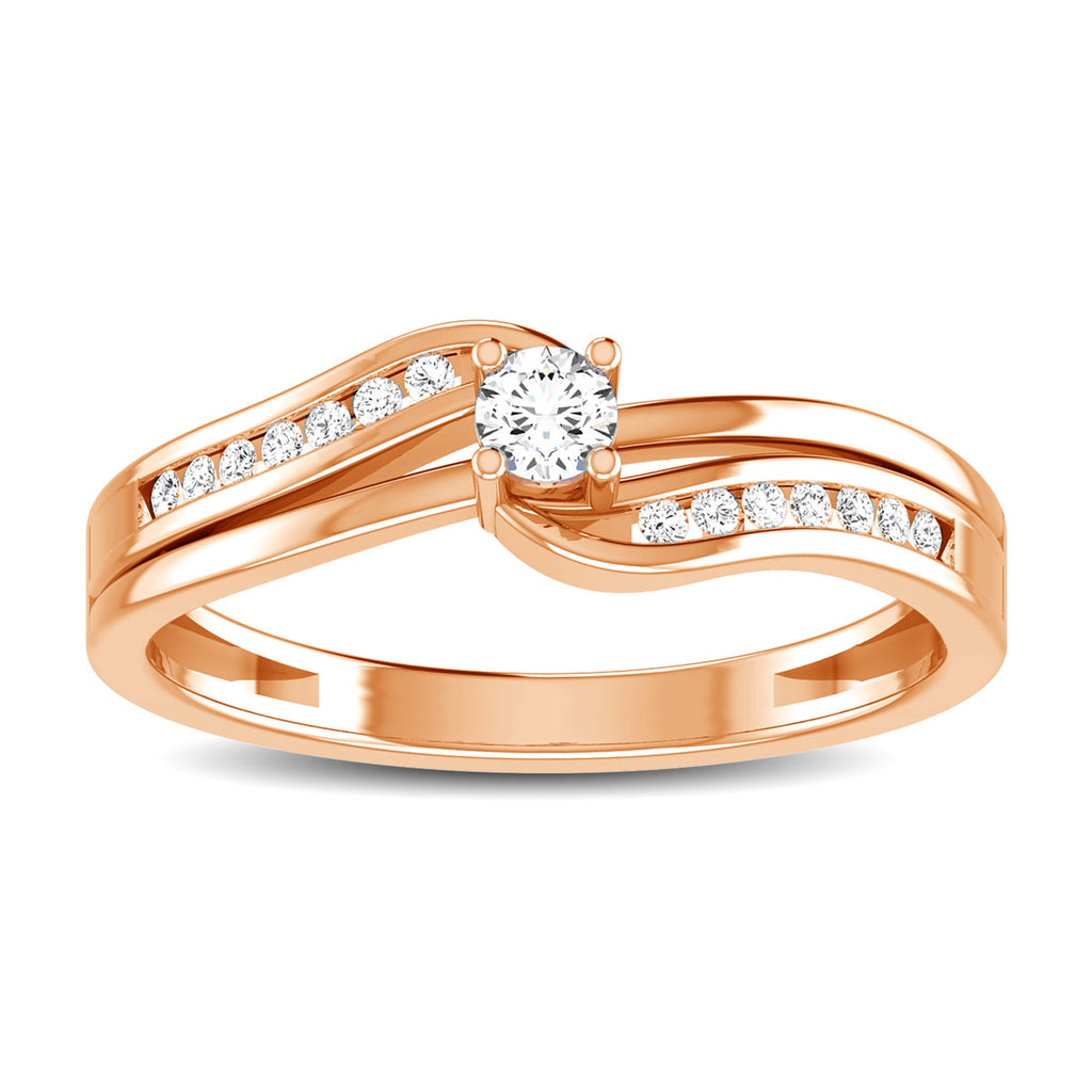 10K Rose Gold 1/5 Ct.Tw. Diamond Fashion Ring