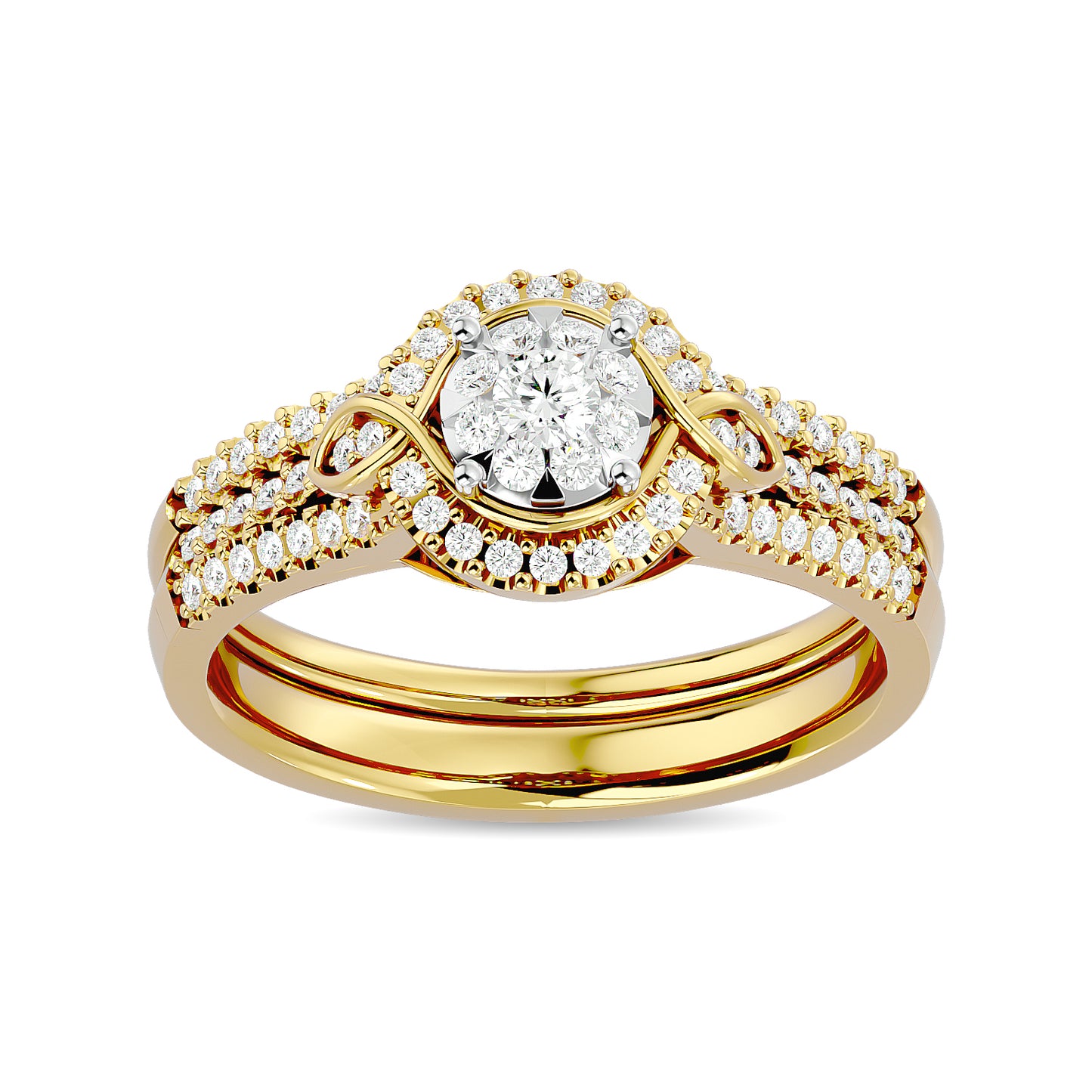 Diamond Bridal Ring in 14K Yellow Gold