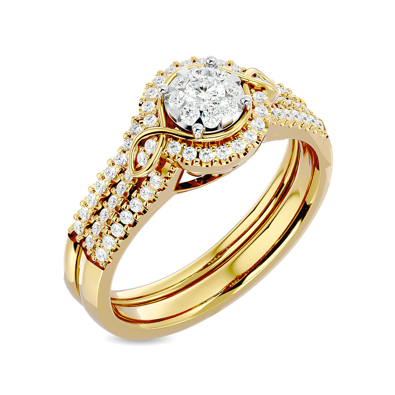 Diamond Bridal Ring in 14K Yellow Gold