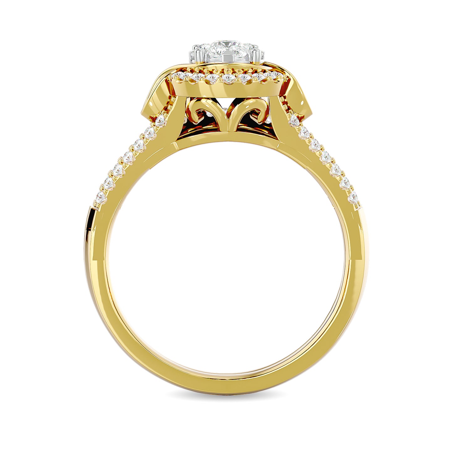 Diamond Bridal Ring in 14K Yellow Gold