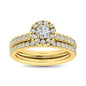 Diamond Classic Shank Single Halo Bridal Ring 1 ct tw Round Cut in 14K Yellow Gold