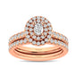 Diamond Classic Shank Double Halo Bridal Ring 1 ct tw Oval Cut in 14K Rose Gold