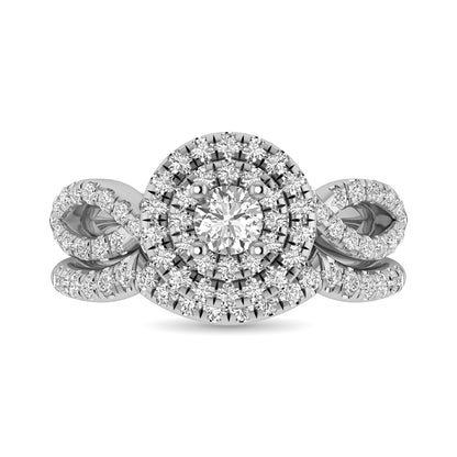 14KT White Gold 1Ct.Tw. Diamond keyani Bridal Ring