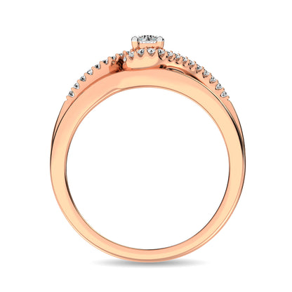 Diamond Bridal Ring 1/4 ct tw in Round-cut 10K Rose Gold