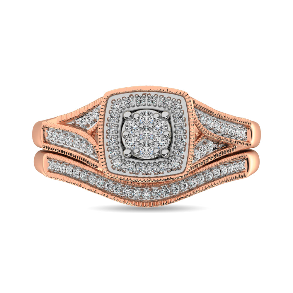 Diamond Bridal Ring 1/6 ct tw in Round-cut 10K in Rose Gold