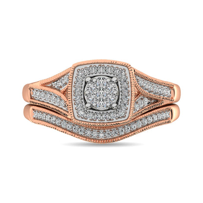Diamond Bridal Ring 1/6 ct tw in Round-cut 10K in Rose Gold