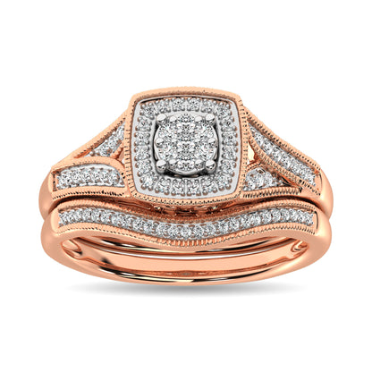 Diamond Bridal Ring 1/6 ct tw in Round-cut 10K in Rose Gold