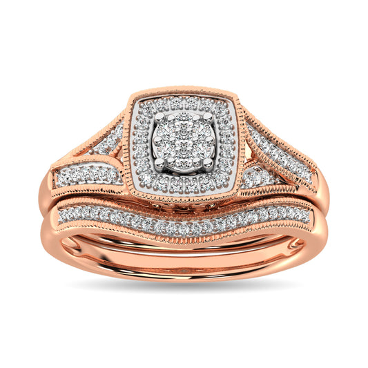 Diamond Bridal Ring 1/6 ct tw in Round-cut 10K in Rose Gold