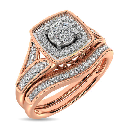 Diamond Bridal Ring 1/6 ct tw in Round-cut 10K in Rose Gold