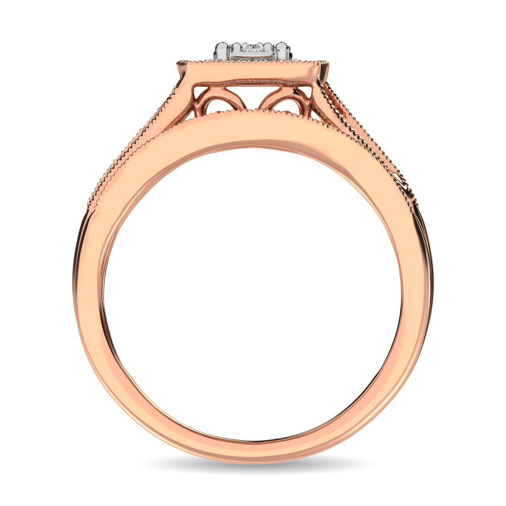 Diamond Bridal Ring 1/6 ct tw in Round-cut 10K in Rose Gold