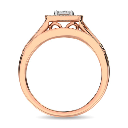 Diamond Bridal Ring 1/6 ct tw in Round-cut 10K in Rose Gold