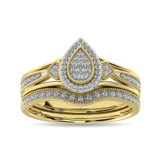 Diamond Bridal Ring 1/6 ct tw in Round-cut 10K in Yellow Gold