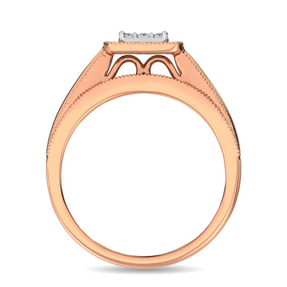 Diamond Bridal Ring 1/4 ct tw in Round-cut 10K in Rose Gold