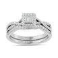Diamond 1/4 ct tw Round and Straight Baguette Bridal Ring in 10K White Gold