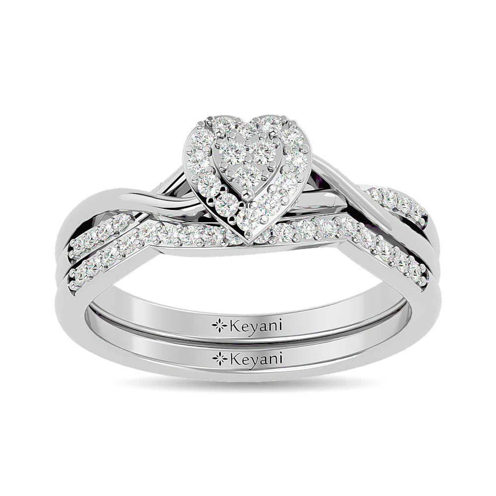 Diamond 1/4 ct tw Round Cut Bridal Ring in 10K White Gold