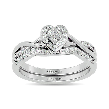 Diamond 1/4 ct tw Round Cut Bridal Ring in 10K White Gold