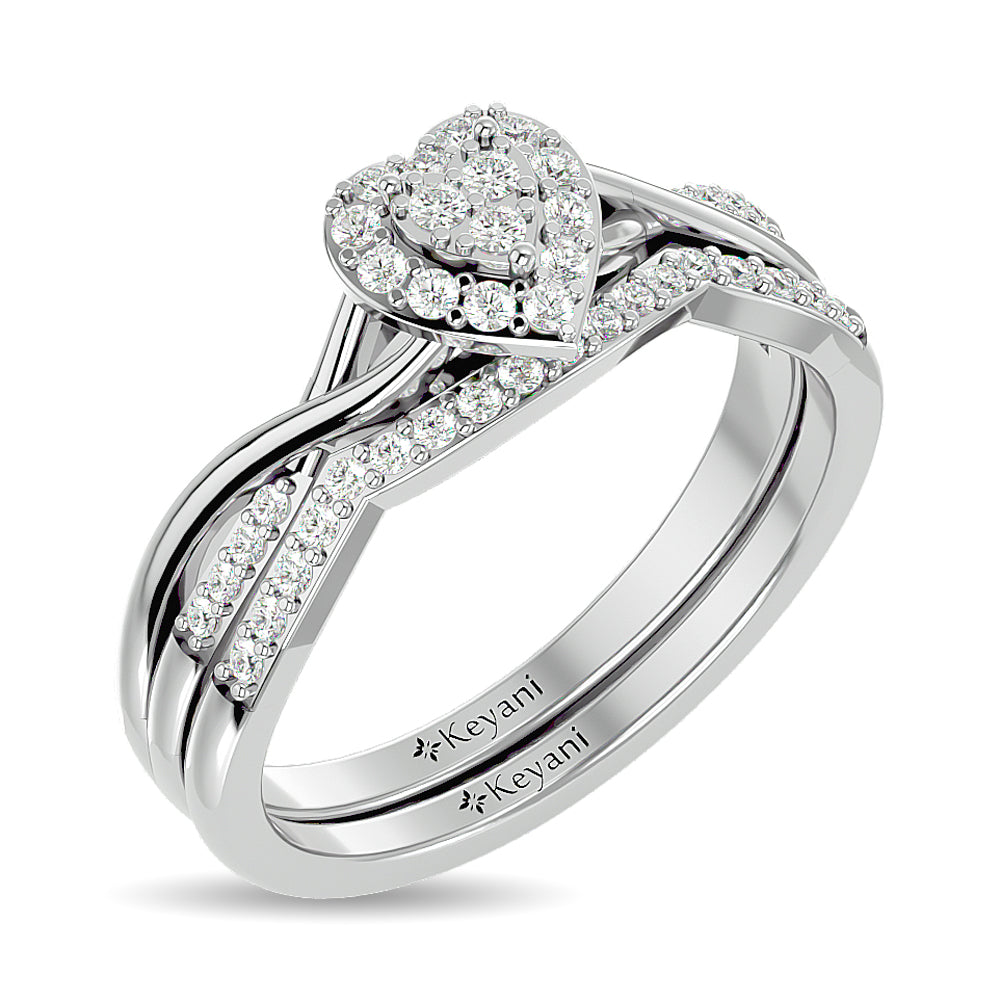 Diamond 1/4 ct tw Round Cut Bridal Ring in 10K White Gold