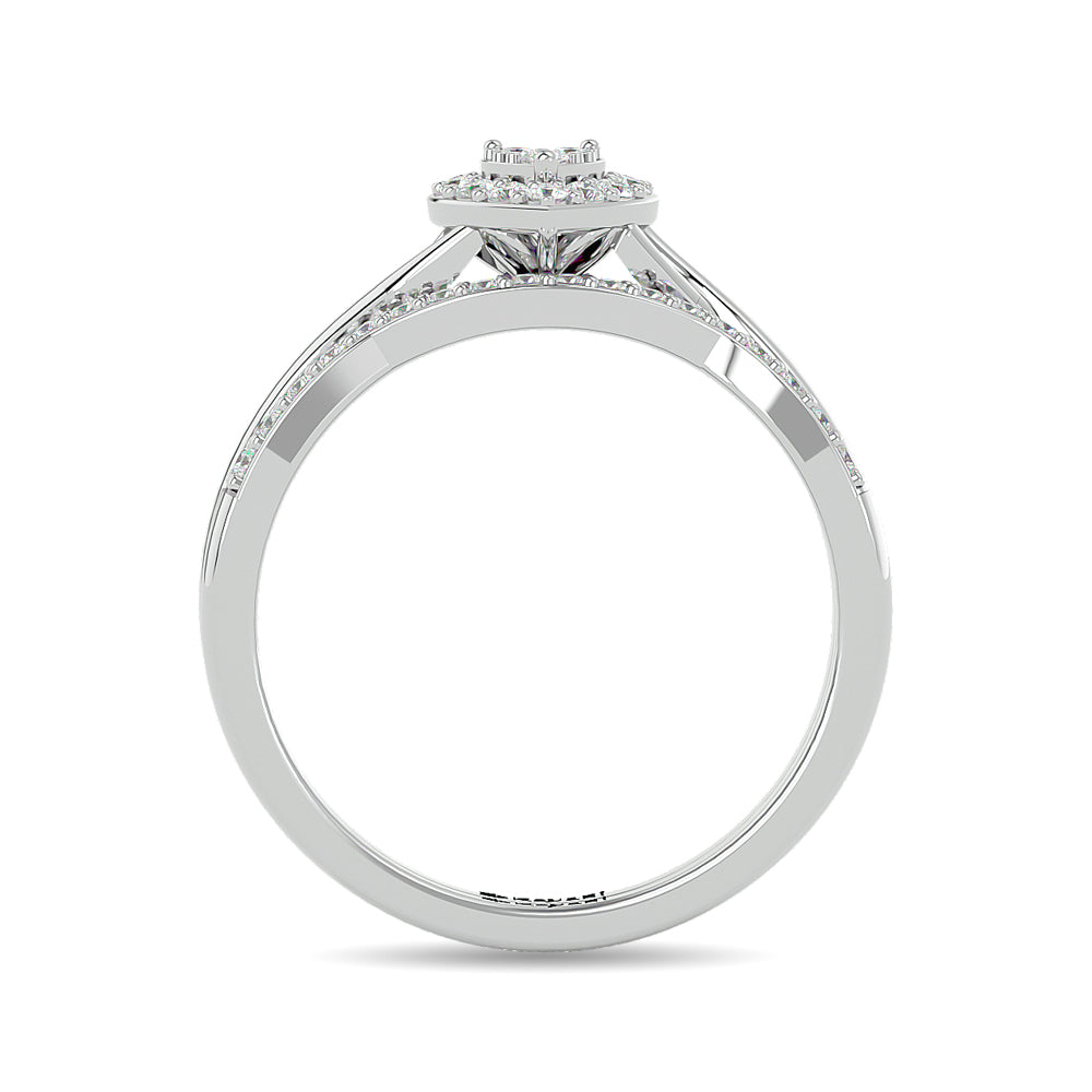 Diamond 1/4 ct tw Round Cut Bridal Ring in 10K White Gold