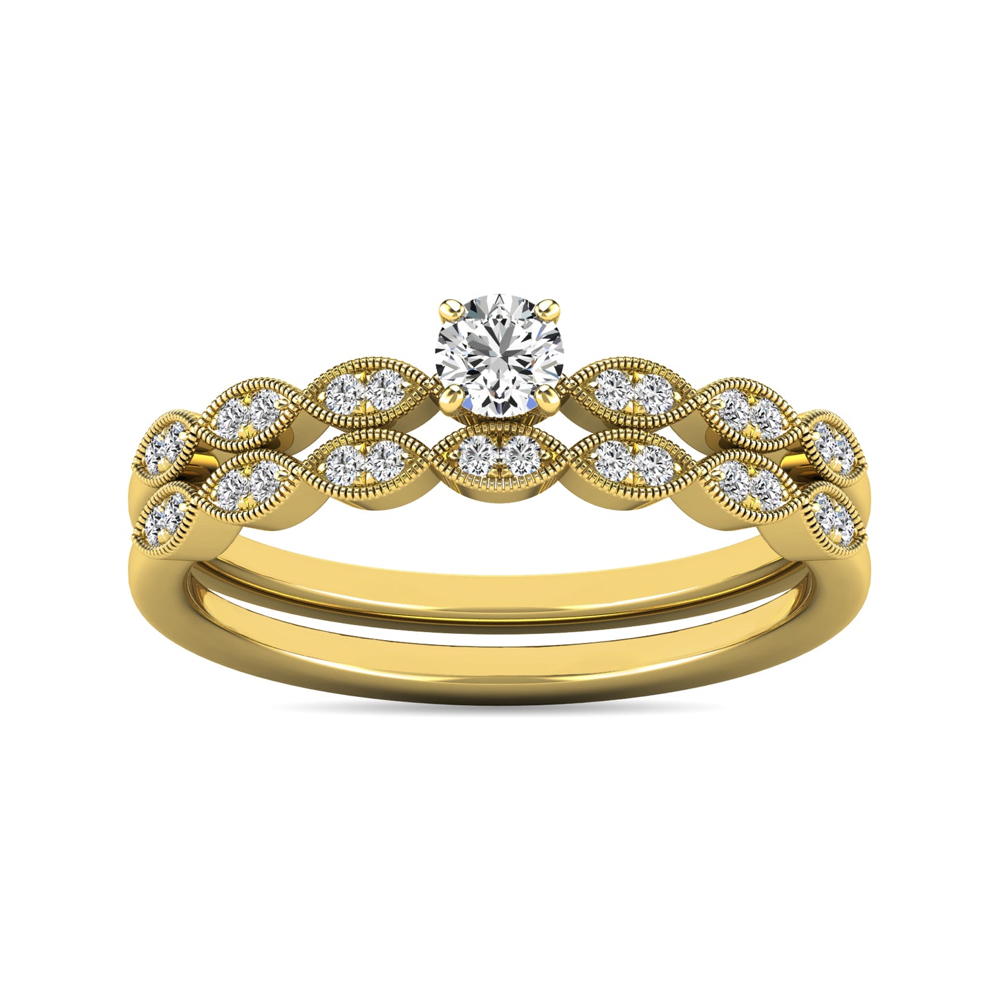 Diamond 1/3 ct tw Bridal Ring in 10K Yellow Gold
