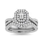 Diamond 1 Ct.Tw. Emerald Cut Bridal Ring in 14K White Gold