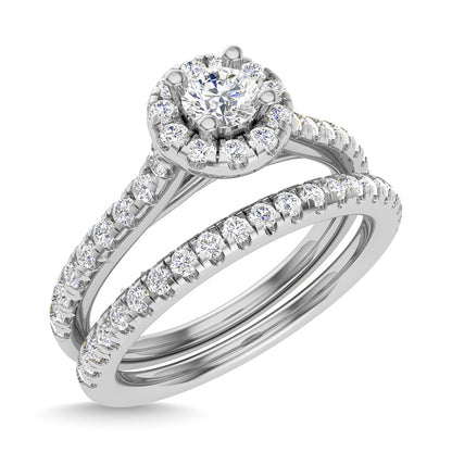 Diamond 3/4 Ct.Tw. Round Cut Bridal Ring in 14K White Gold