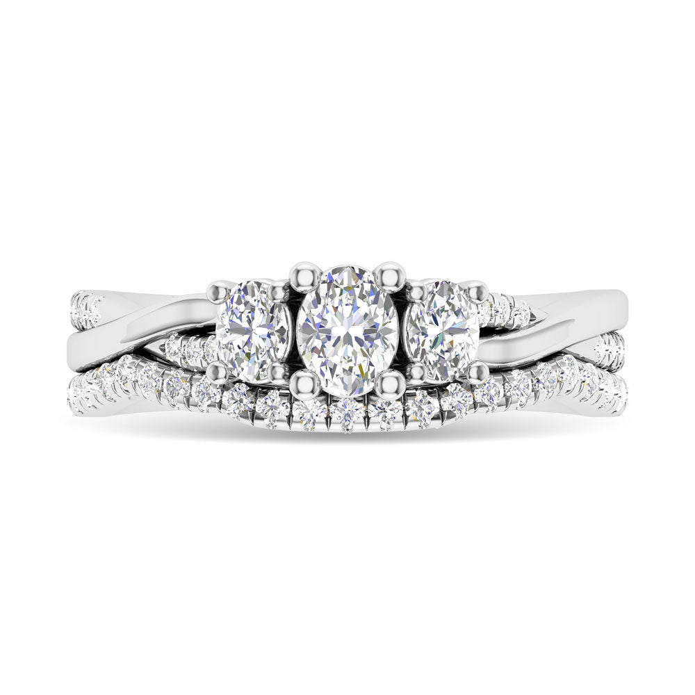 Diamond 1 Ct.Tw. Round Cut Bridal Ring in 14K White Gold