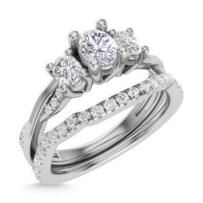 Diamond 1 Ct.Tw. Round Cut Bridal Ring in 14K White Gold