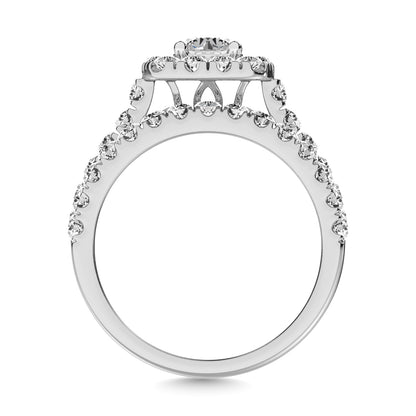 Diamond 2 ct tw Round Cut Halo Bridal Ring in 14K White Gold