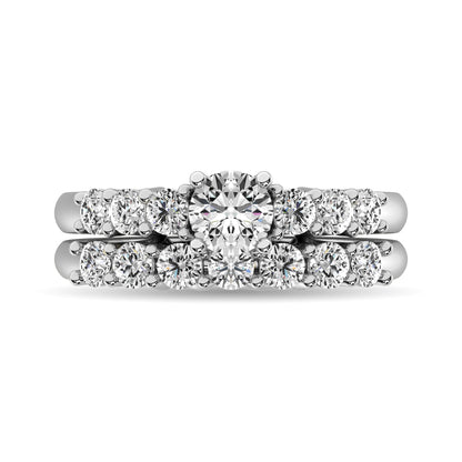 Diamond 1 ct tw Round Bridal Ring in 14K White Gold