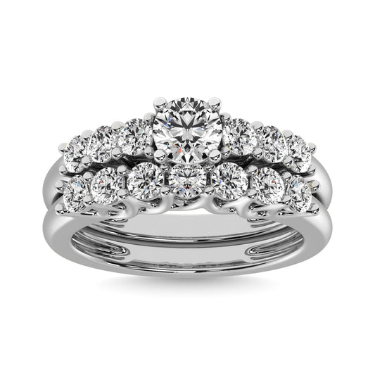 Diamond 1 ct tw Round Bridal Ring in 14K White Gold