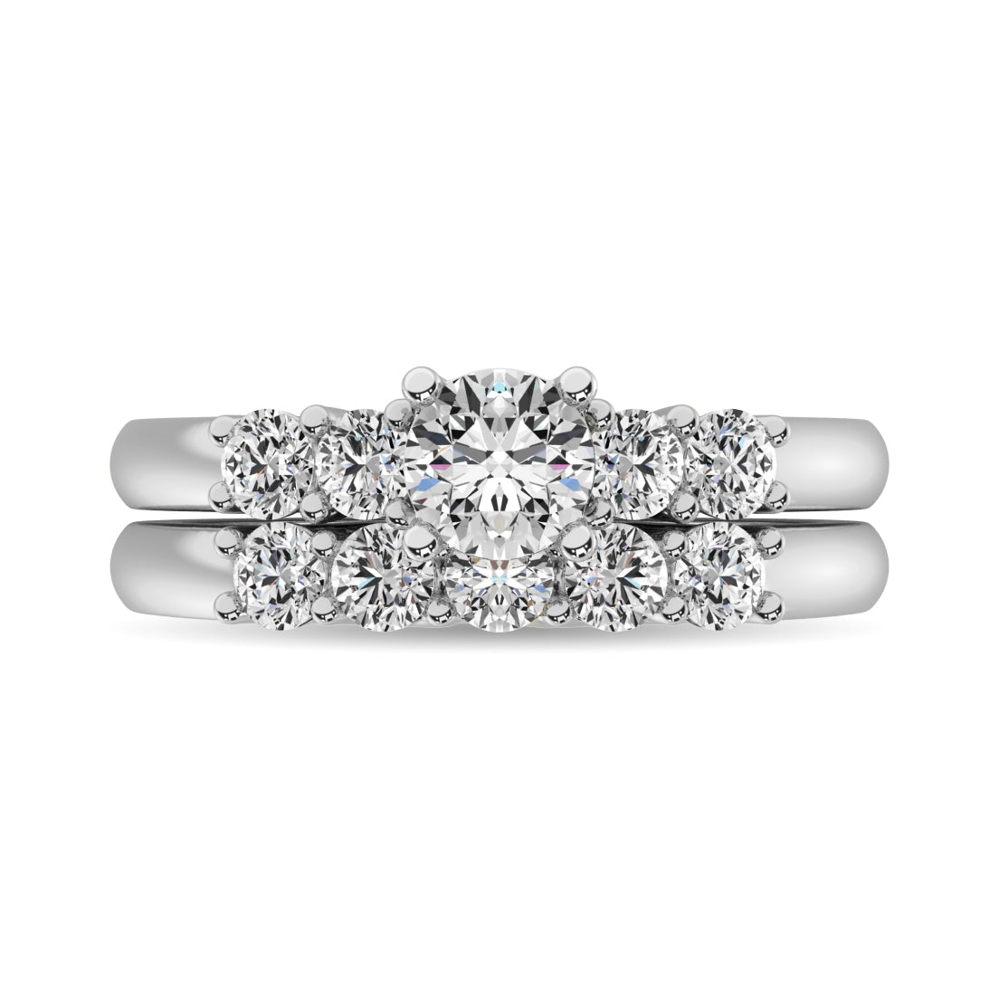 Diamond 1 ct tw Round Cut Bridal Ring in 14K White Gold