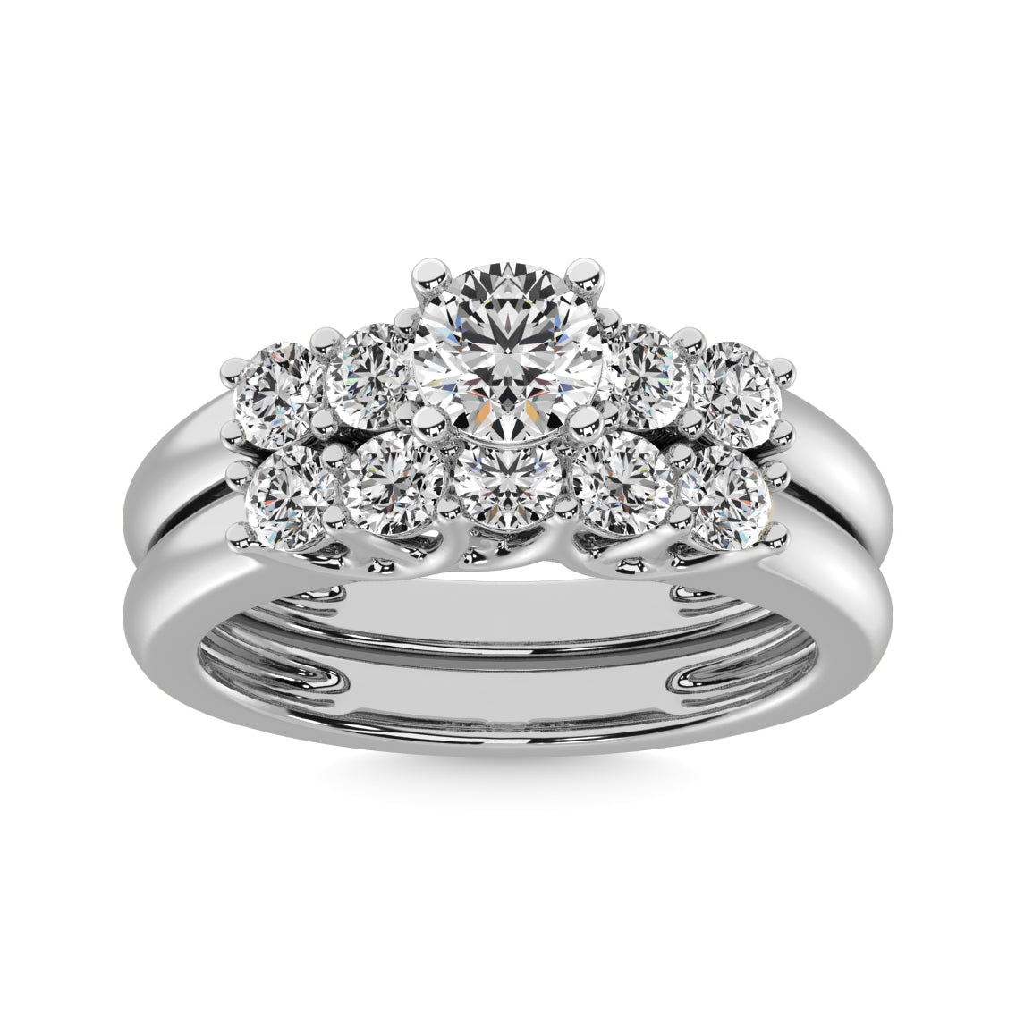 Diamond 1 ct tw Round Cut Bridal Ring in 14K White Gold