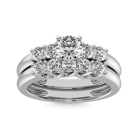 Diamond 1 ct tw Round Cut Bridal Ring in 14K White Gold