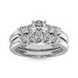 Diamond 1 ct tw Round Cut Bridal Ring in 14K White Gold