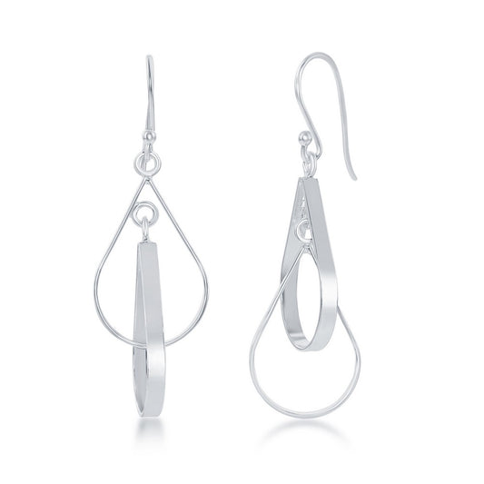 Sterling Silver Double Teardrop Dangle Earrings