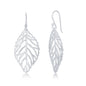 Sterling Silver Leaf Design Dangle Earrings