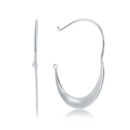 Sterling Silver Crescent Moon Wire Dangling Earrings