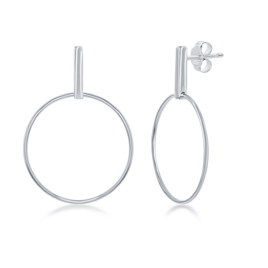 Sterling Silver Bar & Hoop Earrings