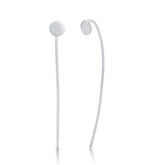 Sterling Silver Small Disc Threader Earrings