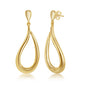 Sterling Silver Teardrop Dangling Earrings - Gold Plated