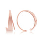 Sterling Silver Flat Bar Half Hoop Earrings - Rose Gold Plated